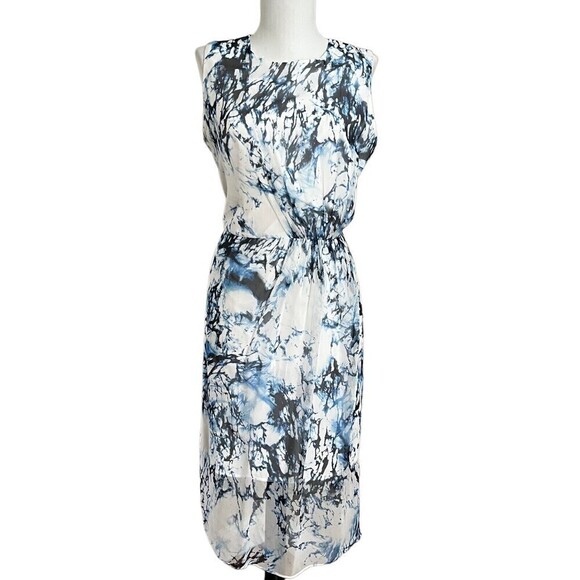 Cynthia Steffe Riva Marble Print 100% Silk Dress 8 Fairy Grunge Feminine Sheer - Picture 1 of 10